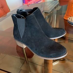 Black suede booties